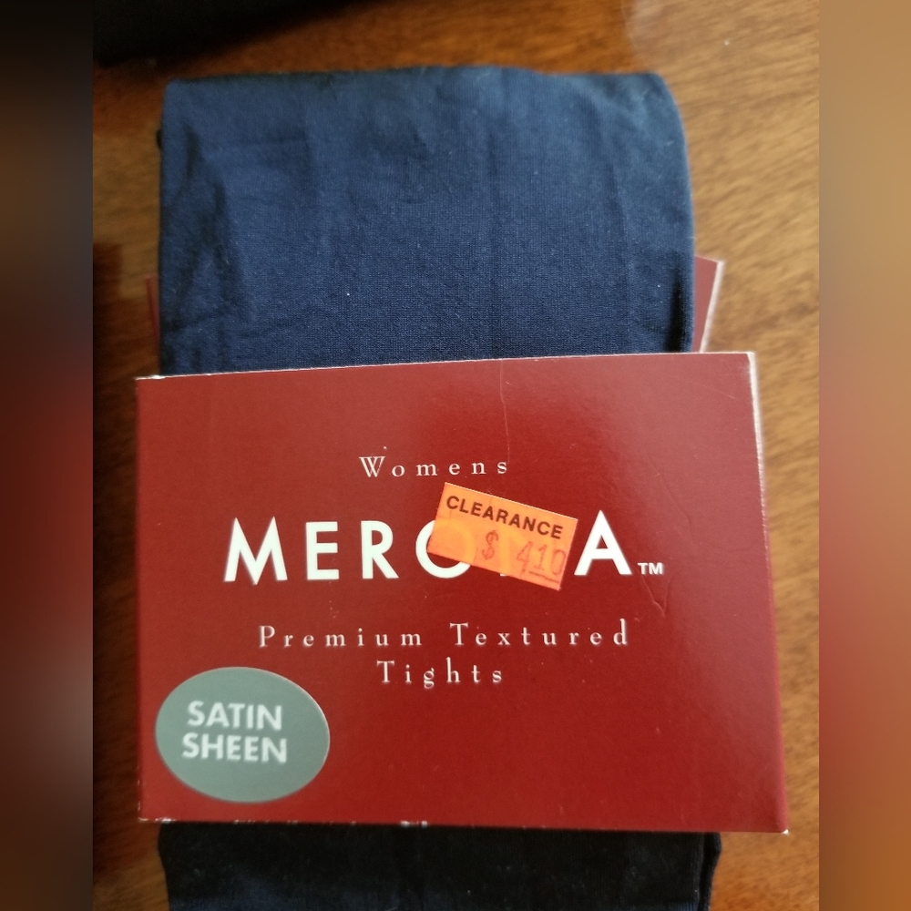 Merona Womens Black, Grey Ans Blue Tights - Picture 3 of 6